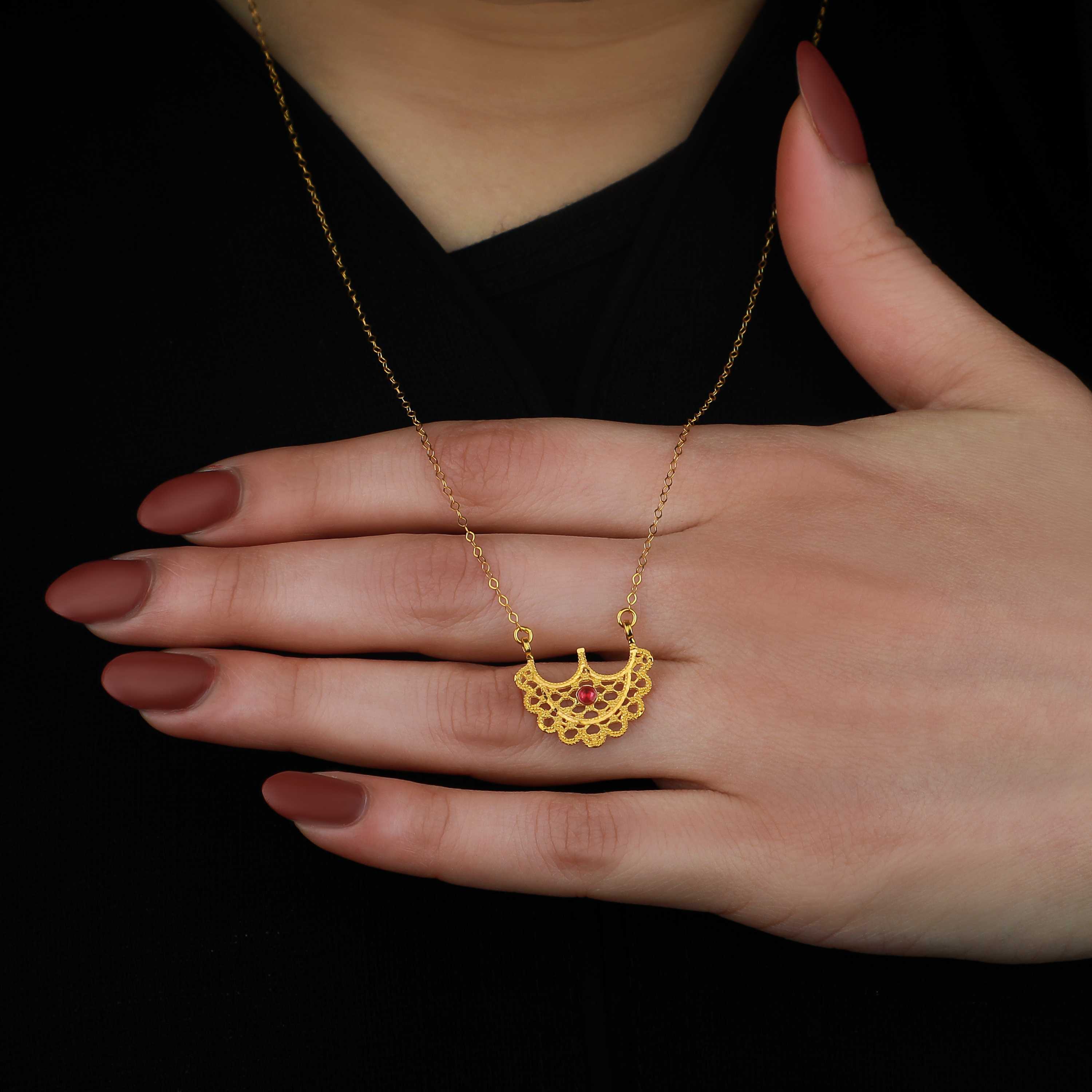 21 karat gold necklace, Turkish made - (H-0287)